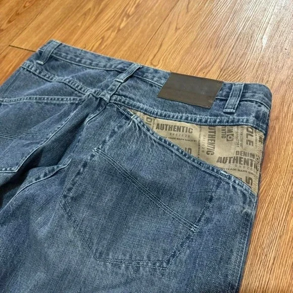 SouthPole Jeans Baggy Patchwork Y2K Skater Rare Denim Size 34 34x31 - Picture 4 of 8